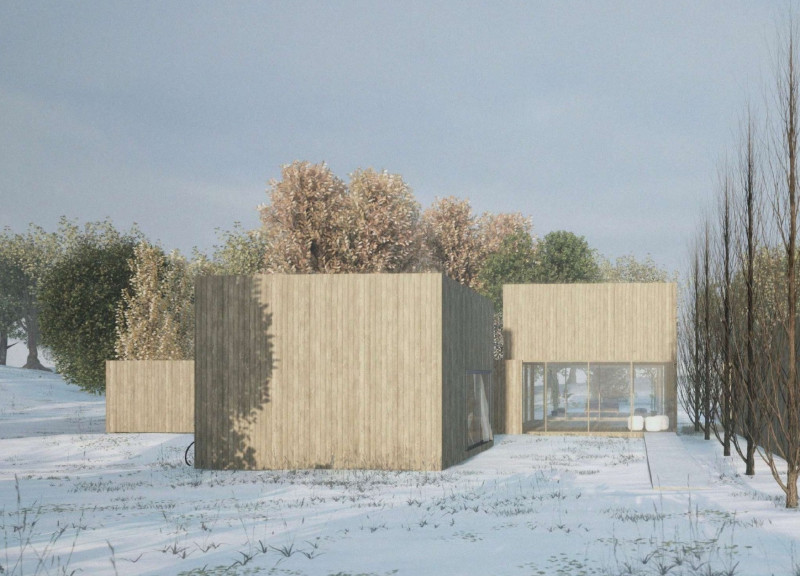 Charred Wooden Shingles and Geometric Forms Enhance Tranquility in Residential Retreat