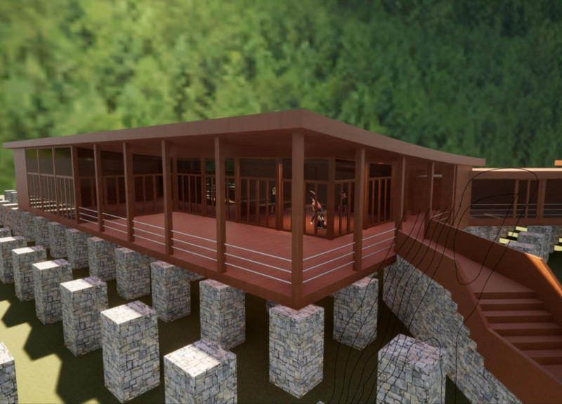 Corten Steel and Stone Columns Elevate a Modular Wellness Retreat in Latvia