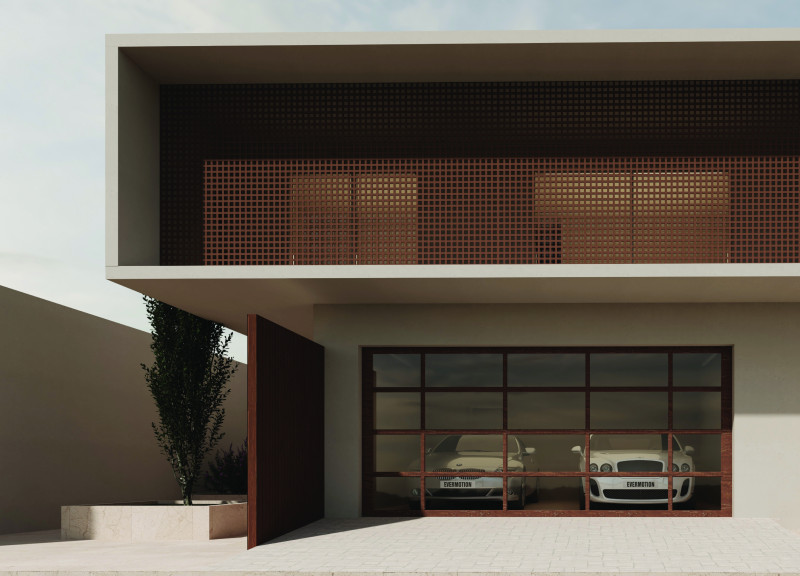 Charred Wooden Textures and Panoramic Glass Facades in Modern Emirati Living