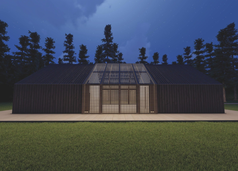 Perforated Wood Panels and Sliding Membrane Reshape Communal Living Spaces