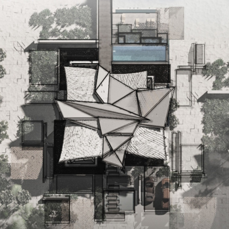 Curved Roof with Solar Panels and Natural Textiles Enhancing Sustainable Luxury Living