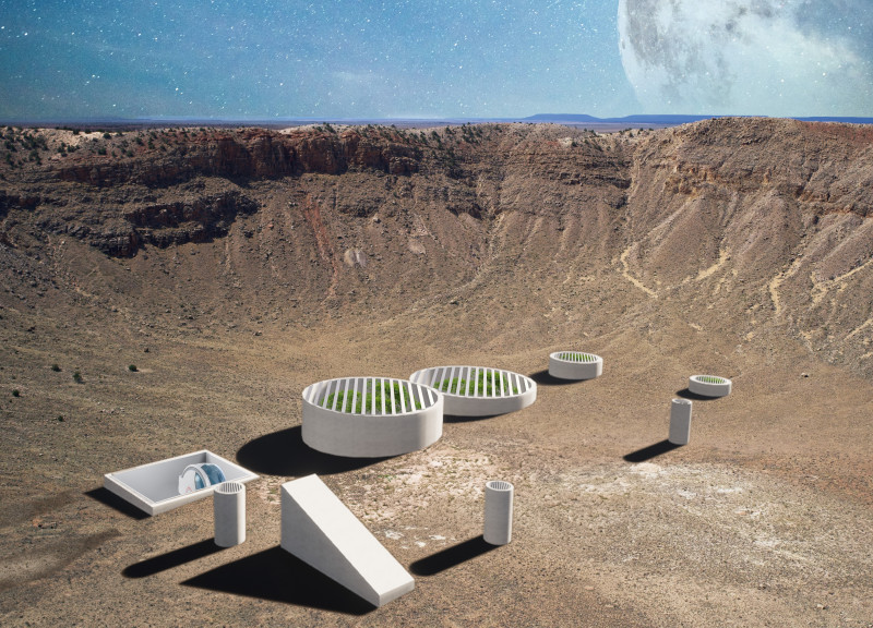 Subterranean Dwelling with Thermal Mass Concrete and Biophilic Indoor Gardens