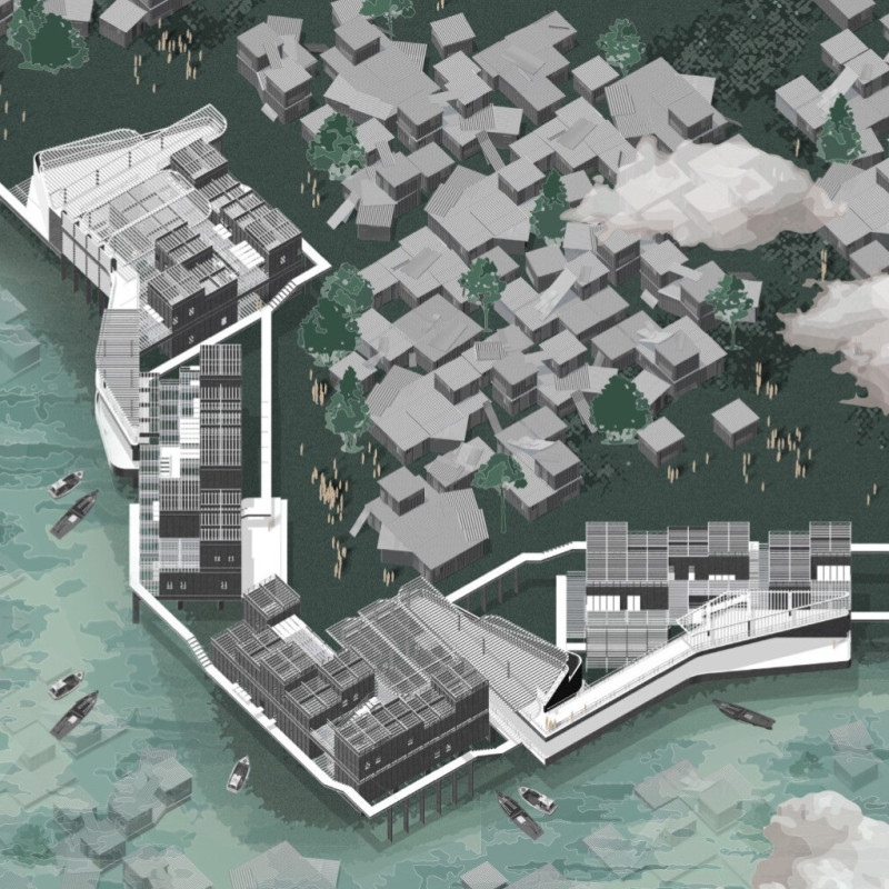 Cross-Laminated Timber Panels and Charred Wood Shingles Form an Integrated Urban Community Hub