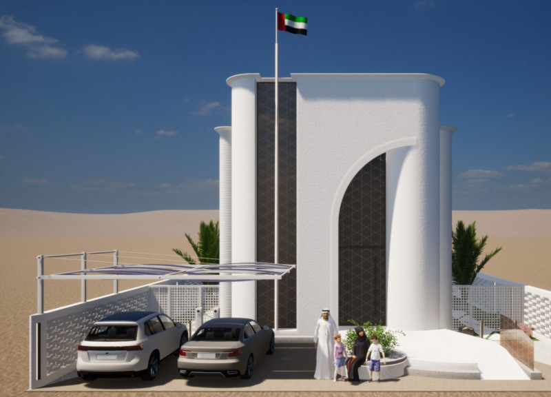 Geometric Forms and 3d-Printed Concrete Define a Sustainable Family Home