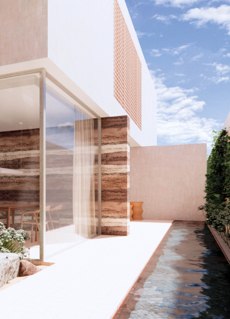 Ceramic Lattice and Compacted Soil Create Sustained Harmony in Desert Living