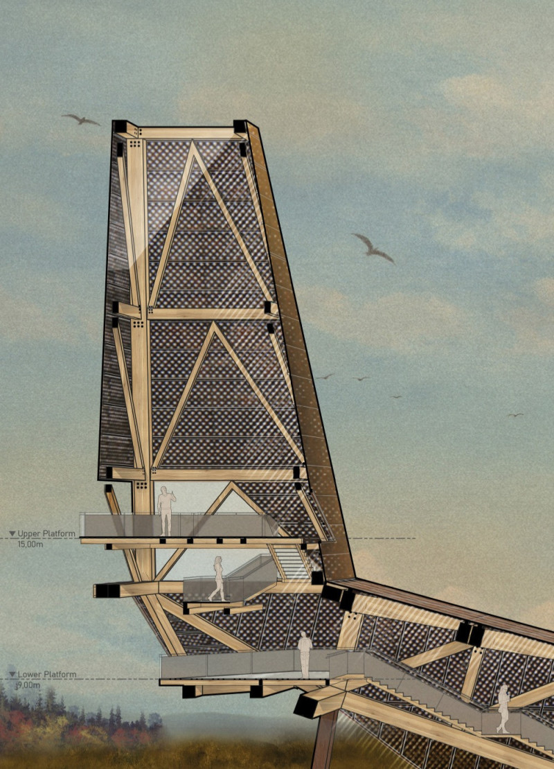 Weathering Steel and Timber Extension Merging Cultural Heritage with Environmental Context