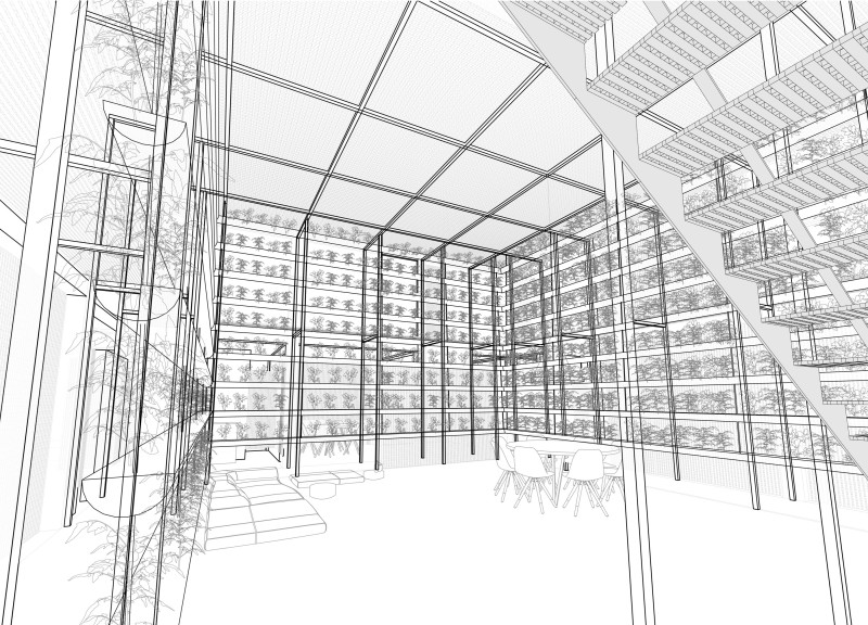 Vertical Gardens and Sundried Brick Walls in a Sustainable Living Space