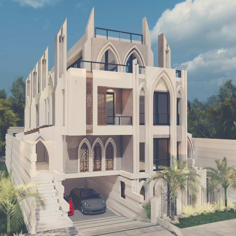 Natural Stone Facade with Reinforced Concrete Structure Enhancing Sustainable Living