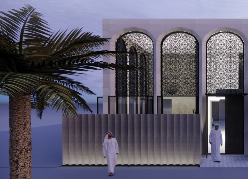 Arched Walls of Sandstone and Limestone Create Sustainable Living Spaces in a Modern Desert Environment