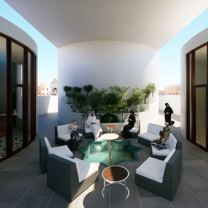 Geopolymer Concrete and Passive Cooling Integrate with Traditional Elements in a Sustainable Residential Design