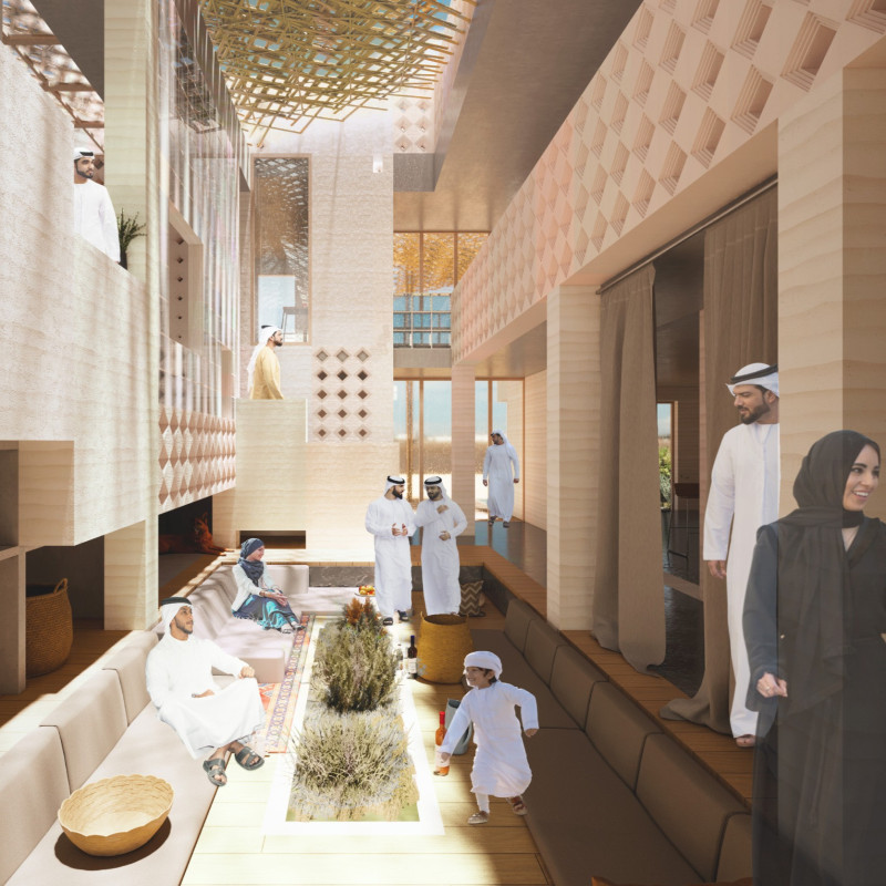 Compressed Earth Blocks and Natural Timber Forming Sustainable Community Spaces in Arid Climates