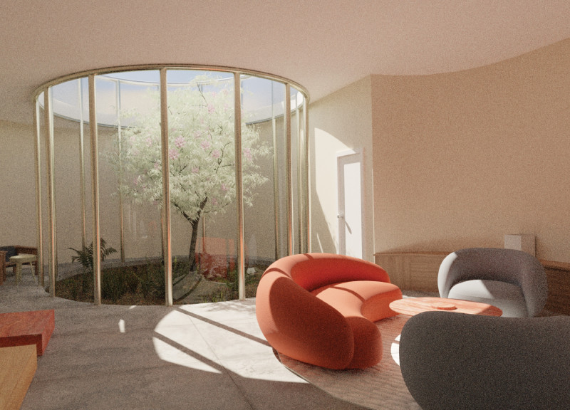 Circular Design Featuring Evaporative Cooling and Ceramic Accents in a Family-Focused Environment