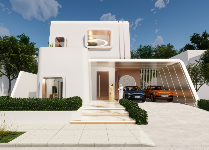 Curved Façades and Expansive Glass Integration in a Sustainable Family Residence