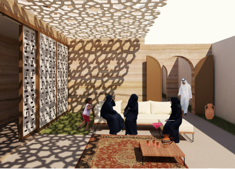 Rammed Earth Facades with Flexible Courtyard Layouts Supporting Community Living