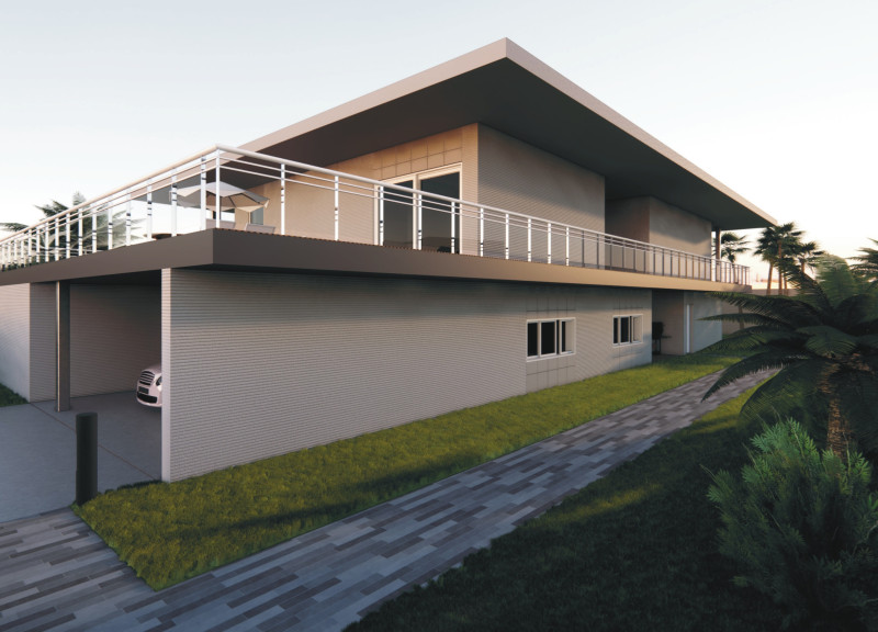 3d-Printed Concrete Structure Featuring Versatile Spaces and Natural Wood Finishes