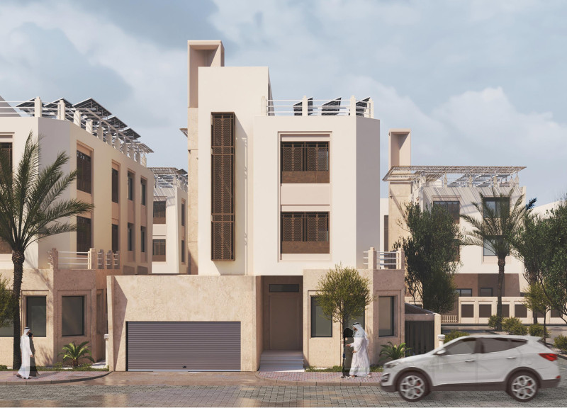 Windcatchers and Natural Stone Form a Sustainable Family Residence in Dubai