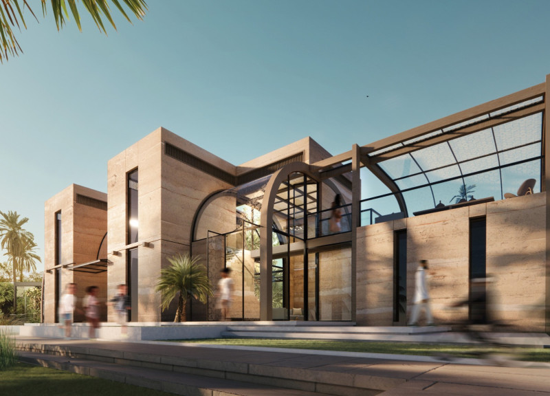 Rammed Earth and Glulam Frameworks Create Flexible Living Spaces in a Desert Environment