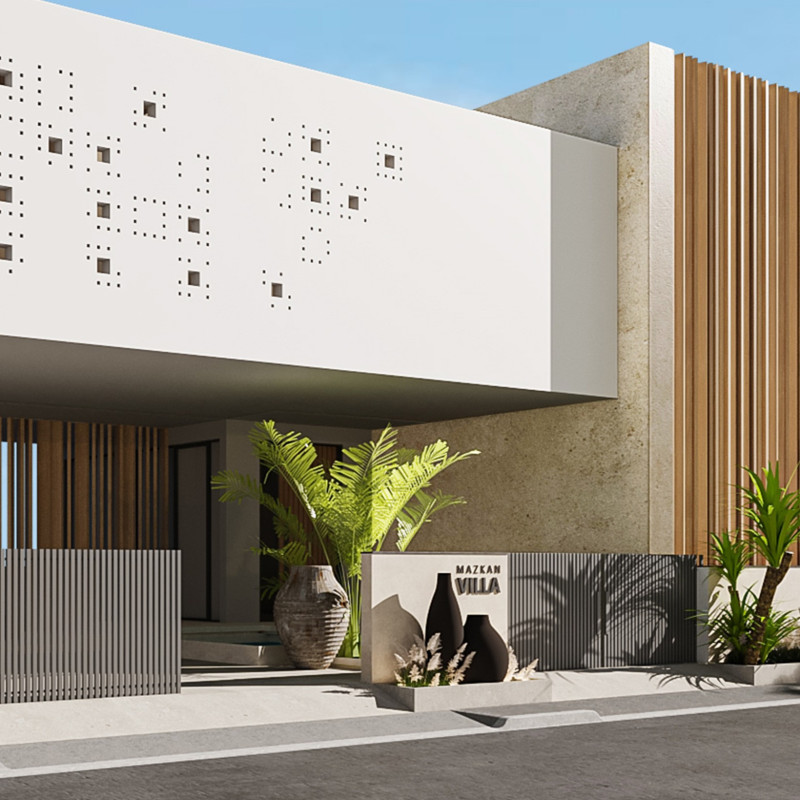 Reclaimed Wood Facade and Drought-Resistant Landscaping in a Contemporary Residential Retreat