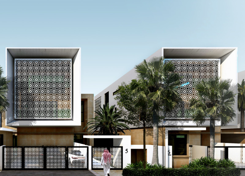 Perforated Mashrabiya Screens and Cooling Brick Systems Define Sustainable Communal Living in Dubai
