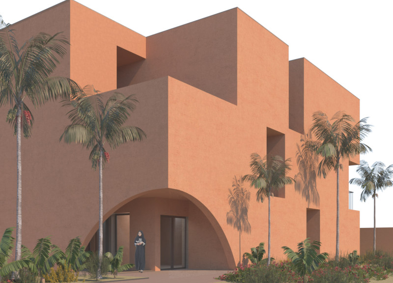 Lime Concrete and Earth Plaster Harmonizing with a Central Courtyard in a Family Residence