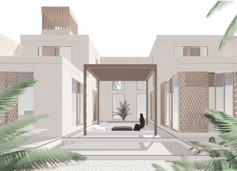 Charred Wooden Shingles and Cross-Laminated Timber Forming Sustainable Courtyard Living