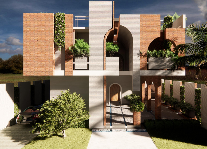 Natural Ventilation Through Wind Towers and Recycled Materials in a Community-Oriented Residence