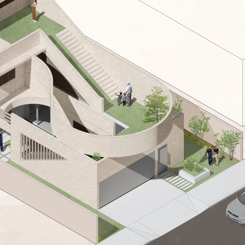 Patterns of Shade Created with Natural Plaster and Thermal Mass in a Desert Residence