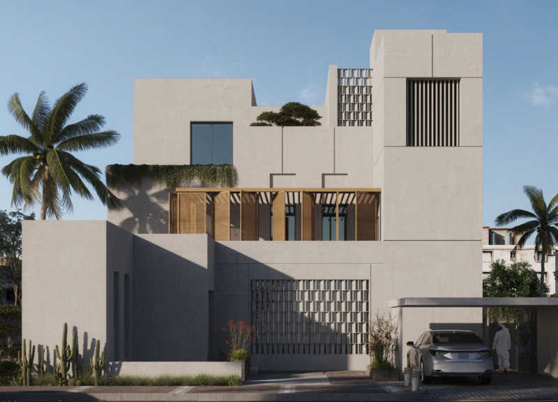 Windcatcher and Limestone Cladding in a Sustainable Residential Context