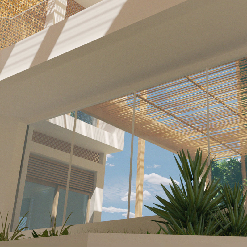 Rammed Earth and Bamboo Integration in a Community-Centric Residential Environment