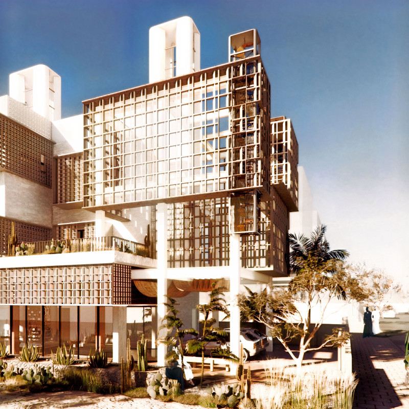 Passive Cooling Residences with Modular Design for Arid Climates