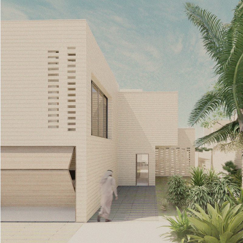 Charred Wood Elements and Natural Stone Define a Sustainable Emirati Family Residence