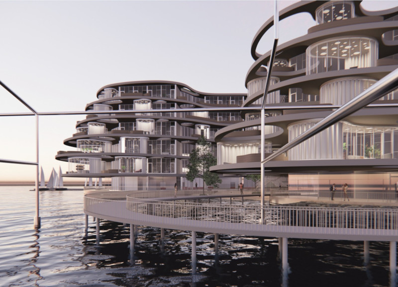 Biomorphic Design Featuring Green Roofs and Flexible Community Spaces