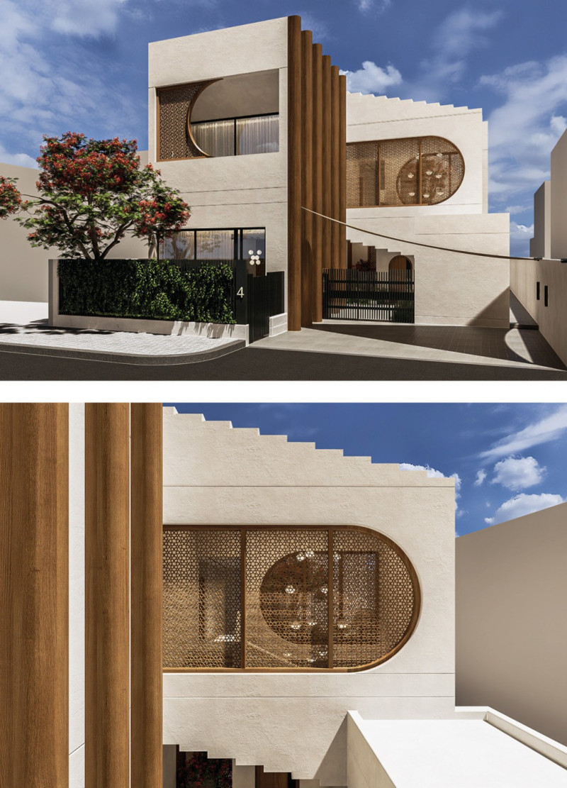 Curvilinear Forms and Natural Stone Create Community-Centric Living Spaces