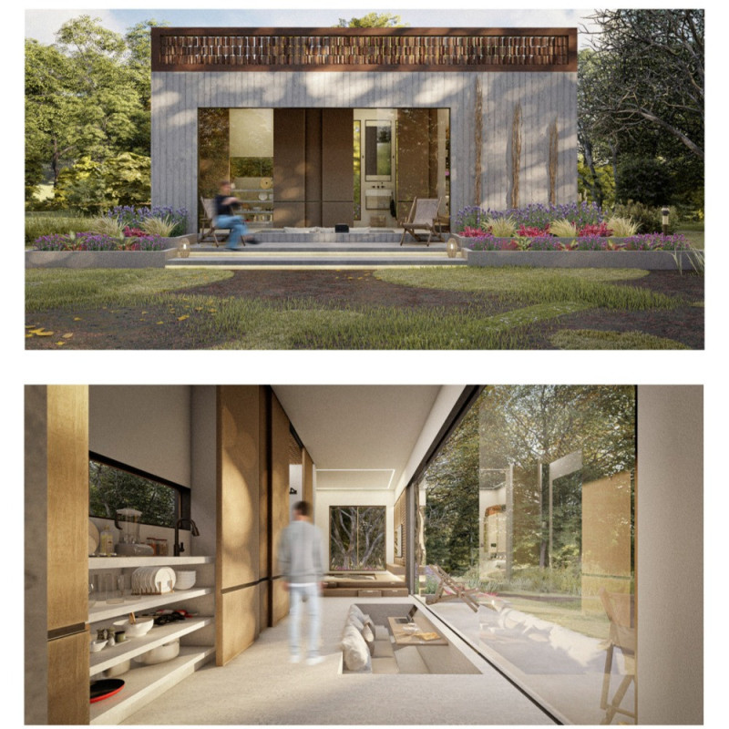 Harnessing Wind Energy Through Vegetated Walls in a Sustainable Timber Residence