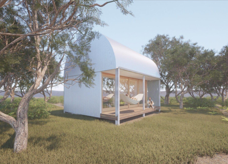 Passive Design Featuring Corrugated Metal and Timber Integration for Compact Living