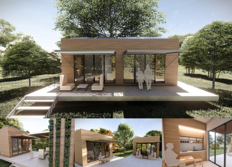 Charred Wooden Shingles and Cross-Laminated Timber Panels Enhance Modular Living Solutions