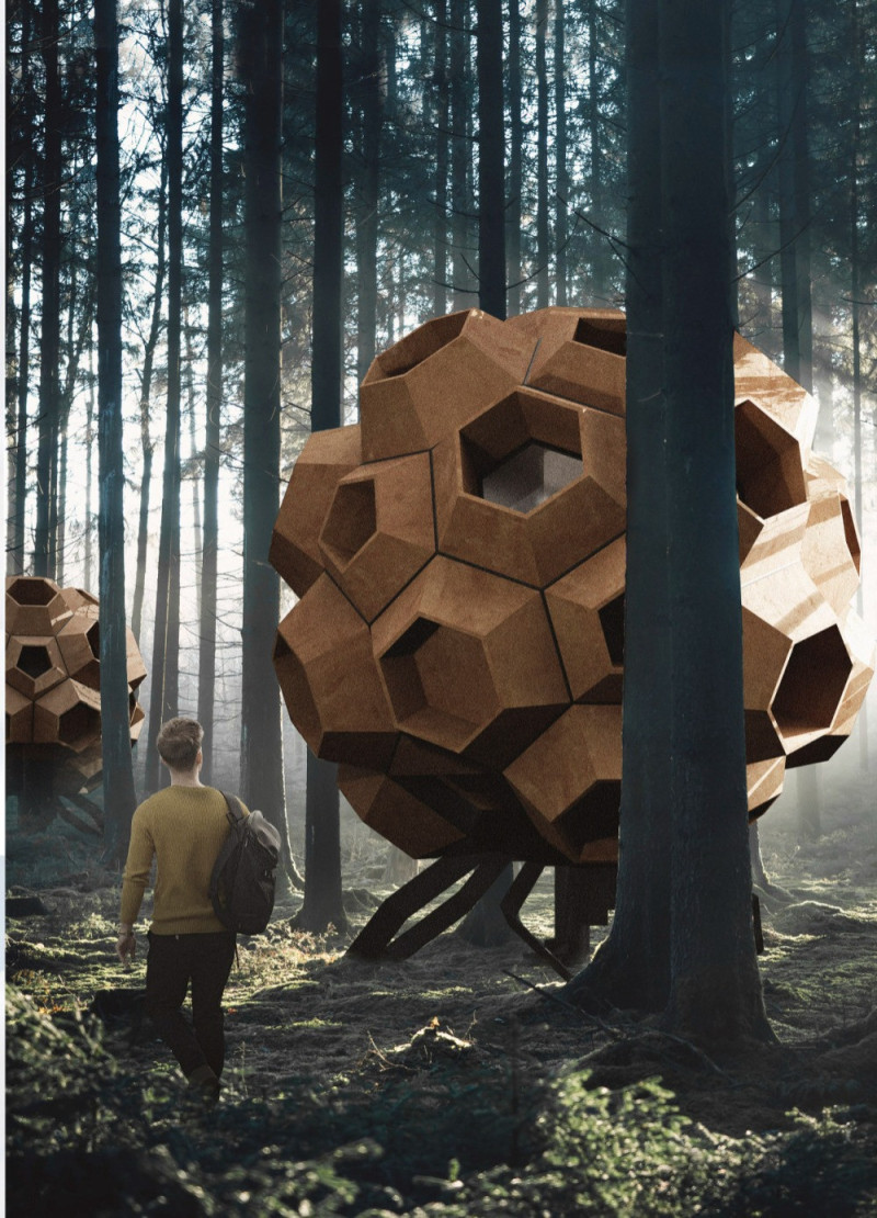 Spherical Form Constructed with Compressed Earth and Recycled Steel for Sustainable Living