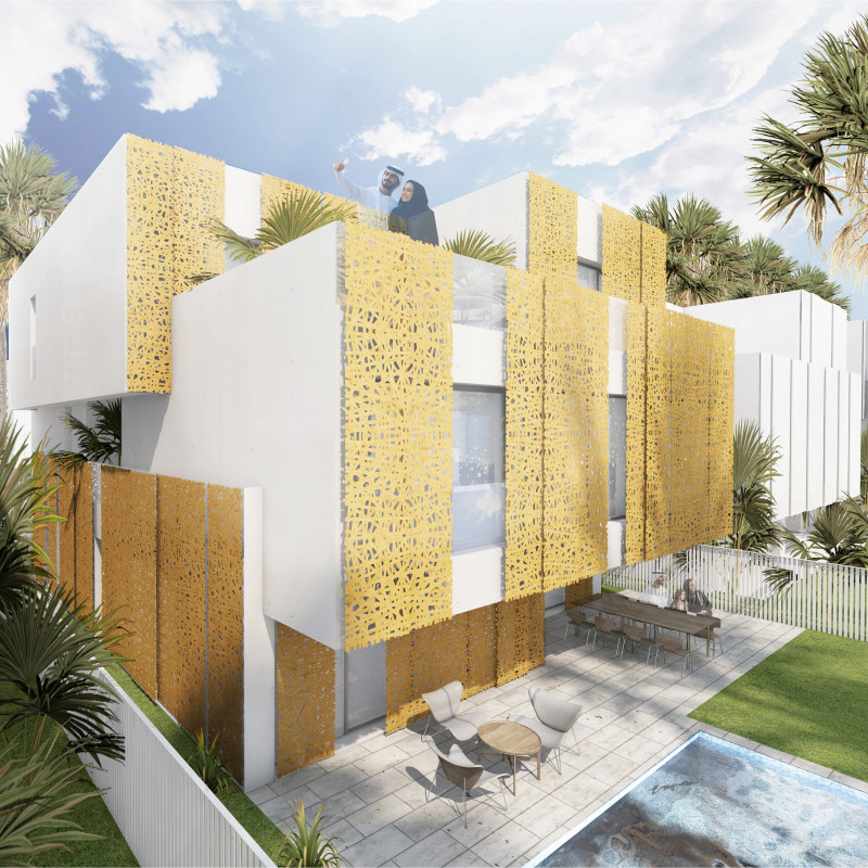 Perforated Aluminum Façade Enhances Natural Ventilation in Contemporary Residential Design