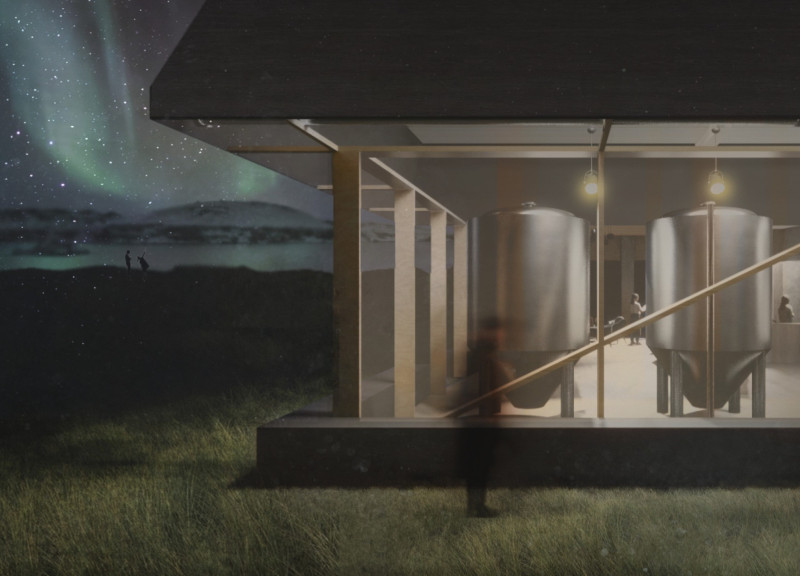 Geothermal Brewery Enveloped in Charred Wooden Shingles with Expansive Natural Light