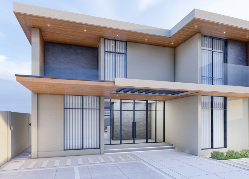 Natural Walnut and Polished Porcelain Unite in a Modern Family Residence with Sustainable Features