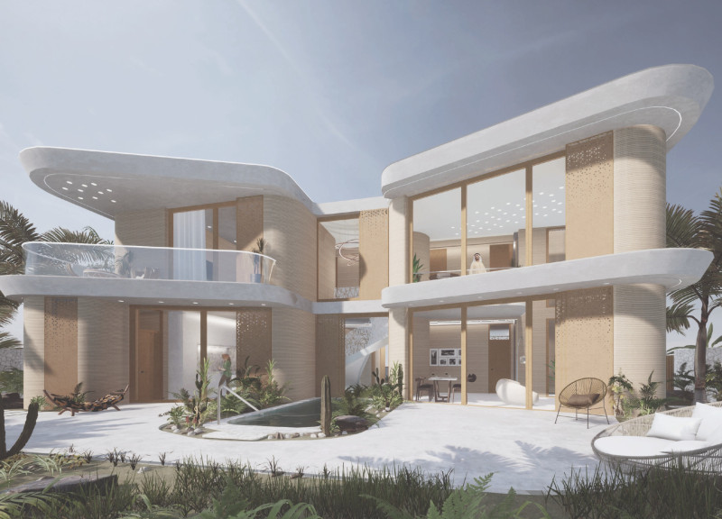 Fluid Forms and Sustainable Materials in a Contemporary Dubai Residence