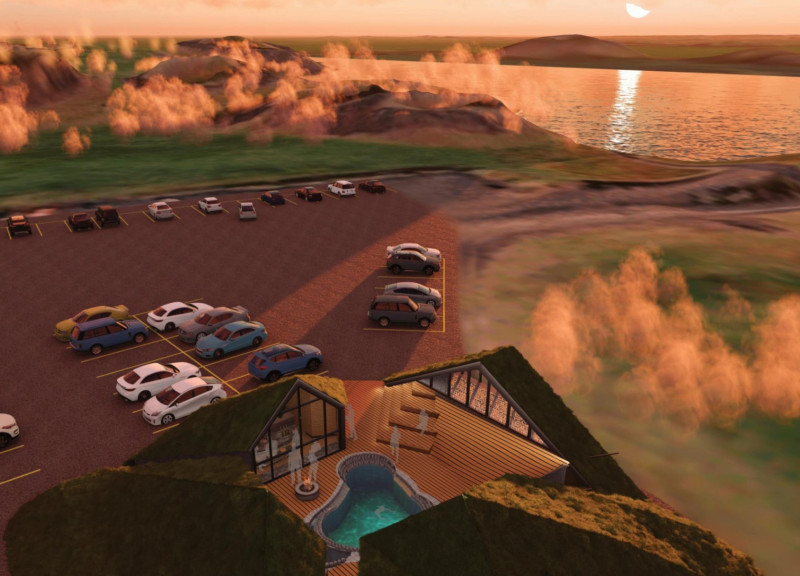 Thermal Bathing Retreat Enhanced by Natural Stone and Turf Roofs