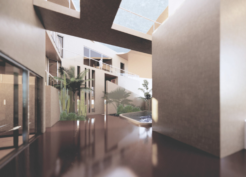 Curved Roof Crafted with PV Glass Integrates Native Flora in a Sustainable Residential Community