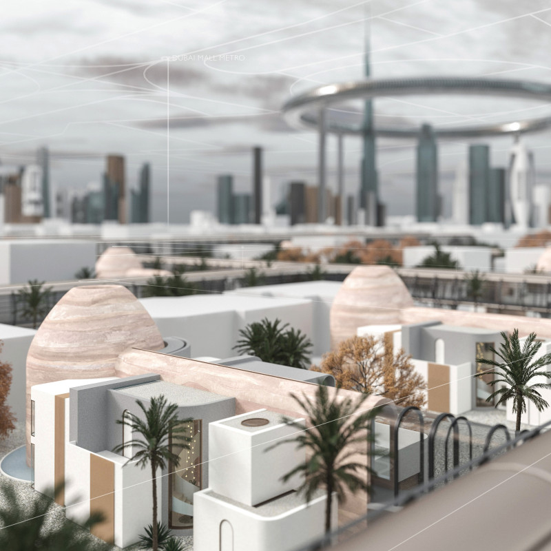 Elevated Walkways and Natural Stone Integrate Community Living in Urban Harmony