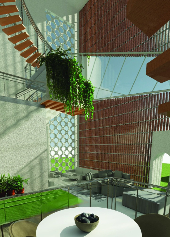 Terracotta Cladding and Passive Cooling Solutions in a Central Courtyard Villa