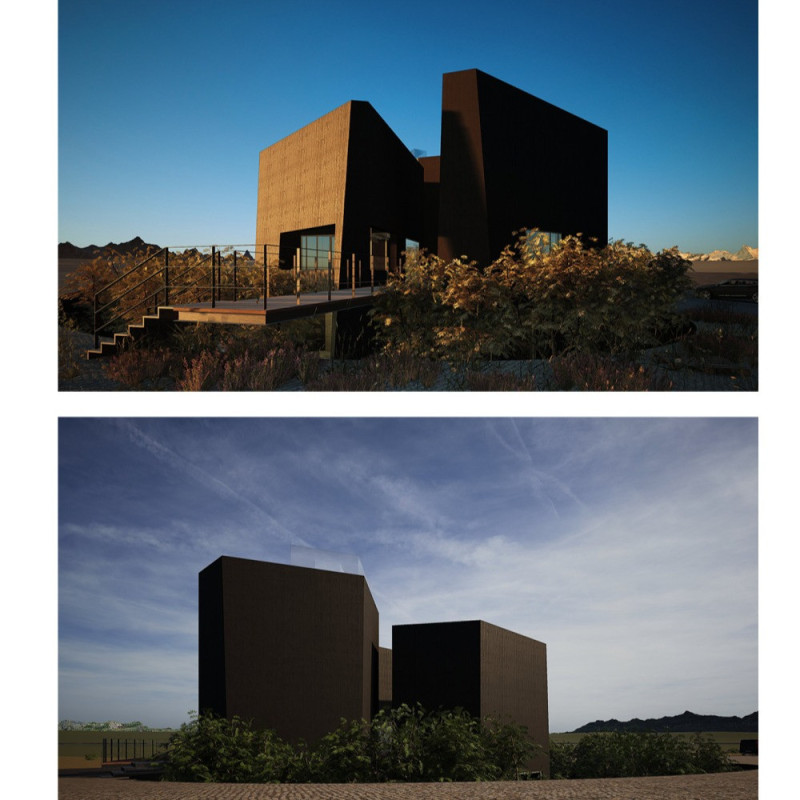 Volcanic Rock and Black Concrete Envelop a Geothermal Wellness Retreat