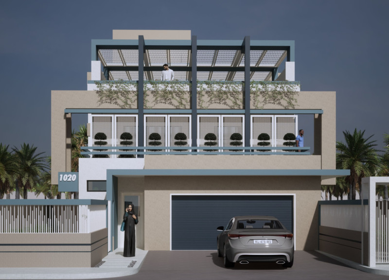 Charred Wooden Screens and Sustainable Terraces in a Modern Emirati Family Home