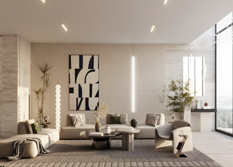 Travertine Facade and Cantilevered Design in a Sustainable Urban Residence