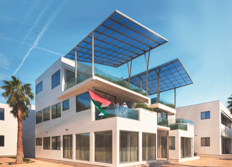 Palm Frond Accents and Energy-Efficient OSB Create a Sustainable Family Residence in Dubai