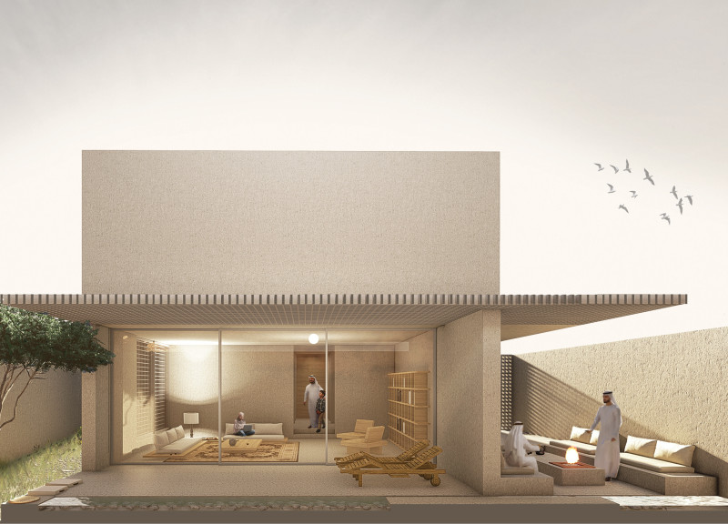 Charred Wooden Shingles and Terrazzo Floors Create a Harmonious Family Home in Dubai